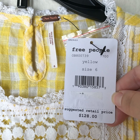 Free People Yellow Gingham Shortie 2 Piece Set - Picture 4 of 8